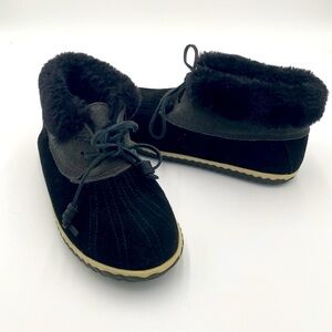 Sperry Women's Leather Faux Fur Fuzzy Duck Slippers Ankle Boots Booties Shoes 7‎